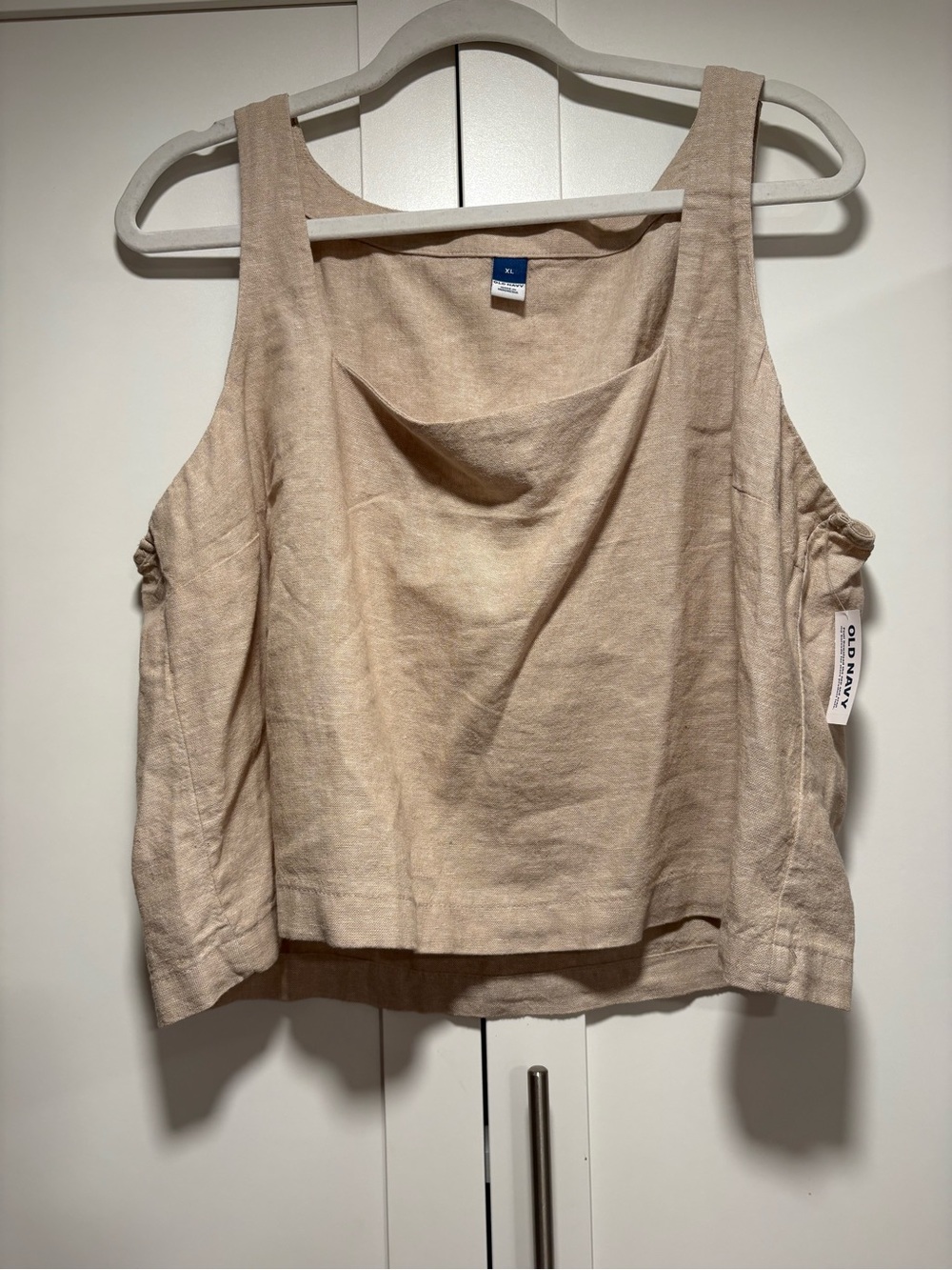 Old Navy Beige Sleeveless Linen-Blend Tank